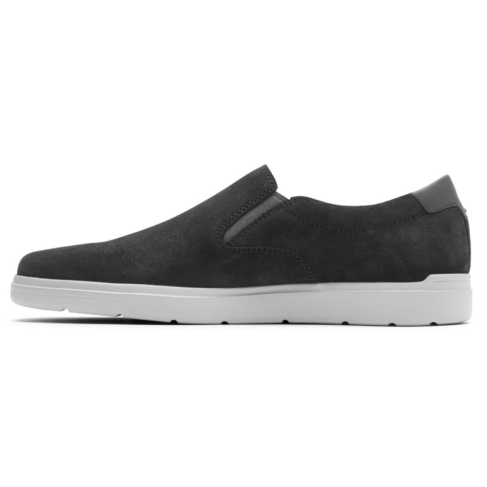 Zapatillas Rockport Hombre Mexico - Total Motion Lite Slip-On Grises Oscuro - MBNZF5836